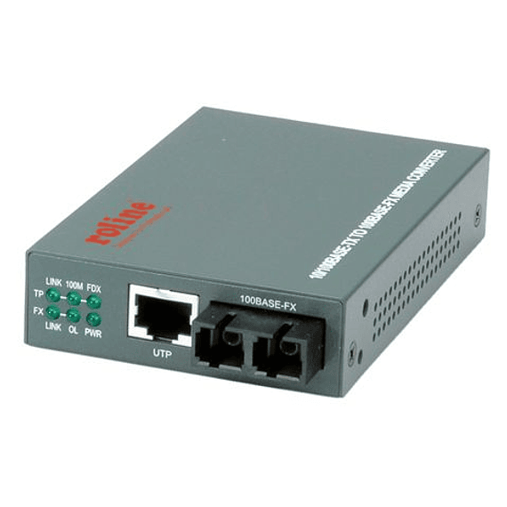 ROLINE RC - 100FX/SC Fast Ethernet Adaptador, RJ45 para SC, Loop - back