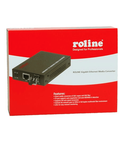 ROLINE Gigabit Adaptador, incl. Mini GBIC, RJ45 para LC
