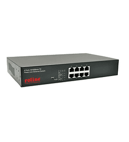 ROLINE PoE Fast Ethernet Switch, 130W, 8 Ports