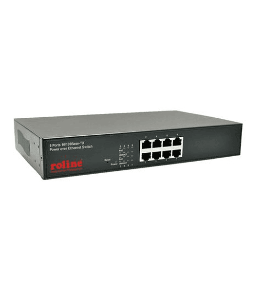 ROLINE PoE Fast Ethernet Switch, 130W, 8 Ports