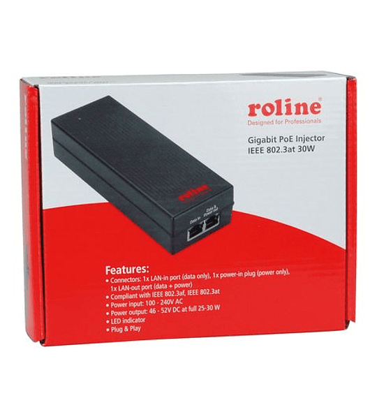 ROLINE Gigabit PoE Injector, 802.3at, 30W