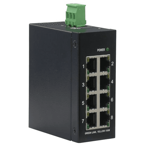 ROLINE Industrial Switch, Fast Ethernet, 8x RJ45, unmanaged