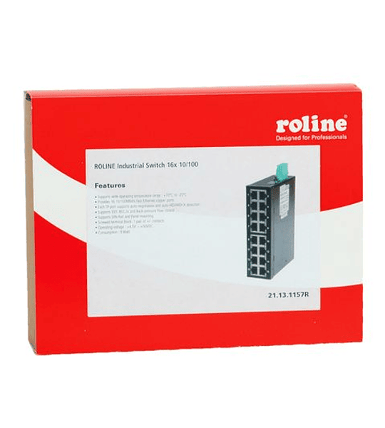 ROLINE Industrial Switch, Fast Ethernet, 16x RJ45, unmanaged