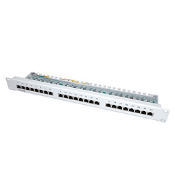 VALUE 19" Patchpanel, Cat.5e/Class D, 24 Ports, STP, lightgrey