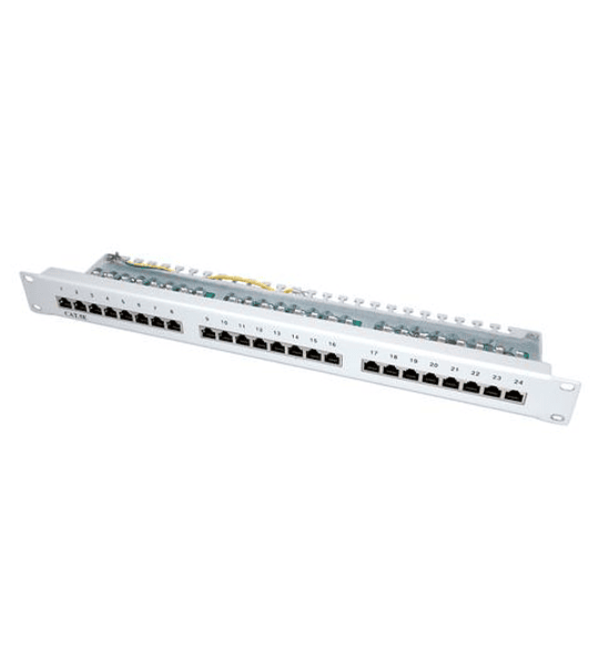 VALUE 19" Patchpanel, Cat.5e/Class D, 24 Ports, STP, lightgrey