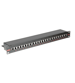 ROLINE 19" Patchpanel, Cat.6/Class E, 24 Ports, STP, black