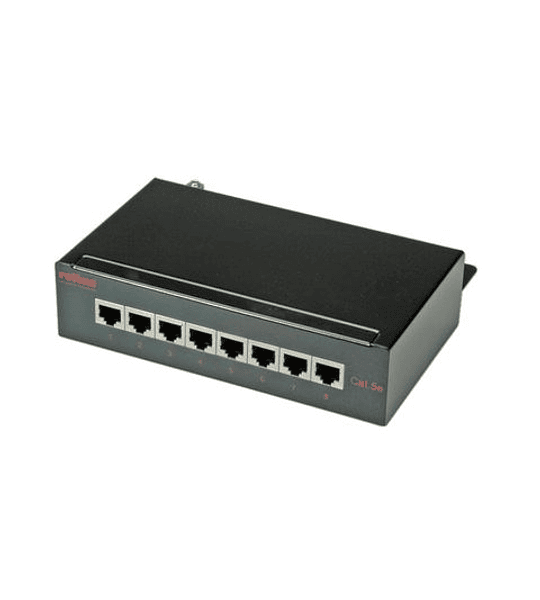 ROLINE Cat.5e/Class D WallMount Patch Panel, 8 Ports, STP, black