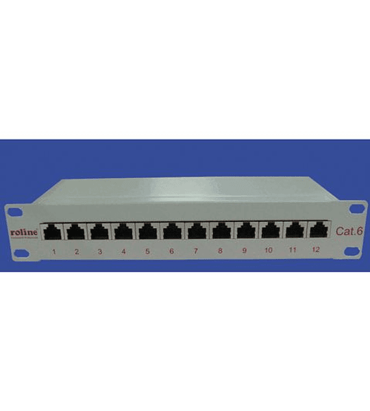 ROLINE 10" Patchpanel, Cat.6/Class E, 12 Ports, STP, grey