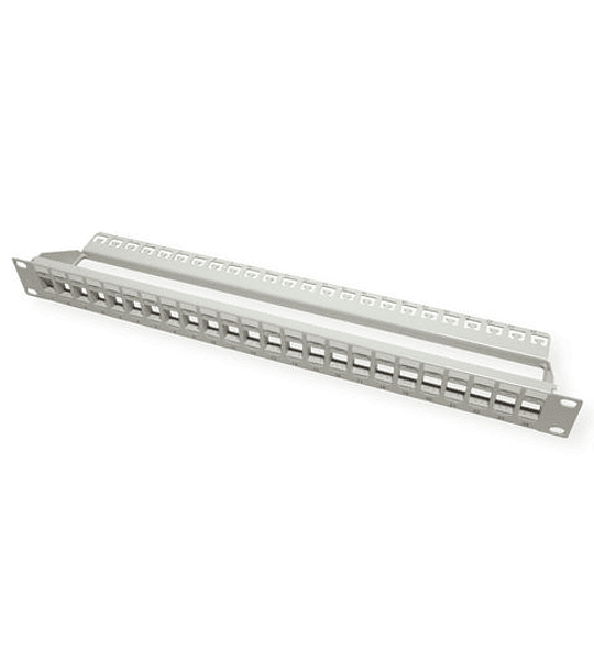 Keystone 19" Module frame UTP, Cat.5/6 Class D/E, 24 Ports, blank, lightgrey