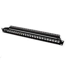 Keystone 19" Module frame Cat.5/6/6A, 24 Ports, STP, black