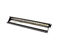 Keystone 19" Module frame Cat.5/6/6A, 24 Ports, STP, black