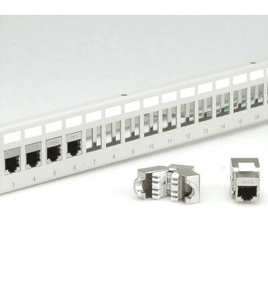 Keystone 19" Module frame Cat.5/6/6A, 24 Ports, STP, lightgrey