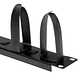 VALUE 19" Cabo Management Bar with Horizontal/Vertical Cabo Rings for Cabinets, black