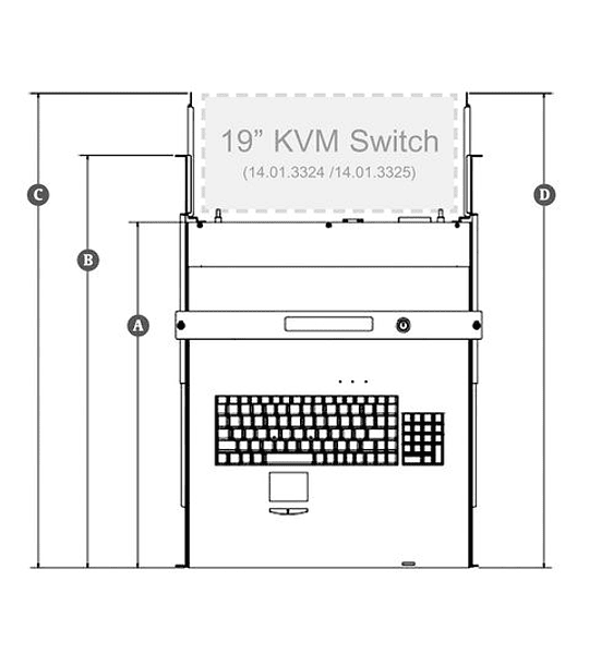 ROLINE 19" LCD - KVM Console, 48 cm (19") TFT, VGA, USB+ PS/2, German