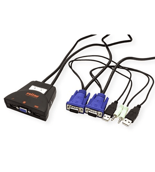 ROLINE KVM Switch "Star" 1 User - 2 PCs, Audio, USB