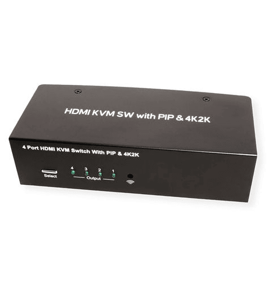 VALUE KVM Switch, 1 User - 4 PCs, HDMI 4K, USB, Audio, USBHub