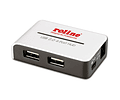 ROLINE USB2.0 Hub "black and white", 4 Ports, with Power Supply