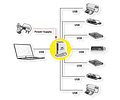 ROLINE USB2.0 Hub "black & white", 7 Ports, with Power Supply