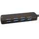 VALUE USB3.2 Gen1 Hub, 4x USBA F, 1x MicroB incl. PSU