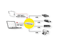 ROLINE USB3.2 Gen1 Hub, 4 Ports, Type C connection Cabo, with Power Supply (PD)