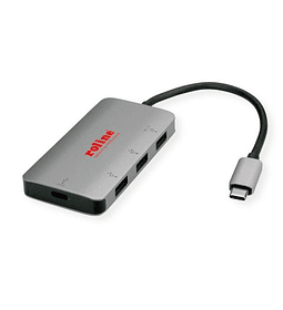 ROLINE USB3.2 Gen1 Hub, 4 Ports (3x USB3.2 Gen1 + 1x C), PD + Data