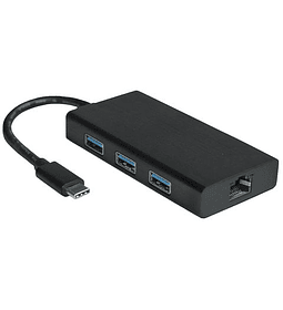 VALUE USB3.2 Gen2 C - Gigabit Ethernet Adaptador + 3x Hub USB3.2 Gen1 A F