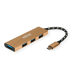 ROLINE GOLD USB3.2 Gen1 Type C SLIM Hub, 4x USBA