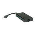 VALUE USB3.2 Gen2 C - Gigabit Ethernet Adaptador + 3x Hub USB3.2 Gen1 A F