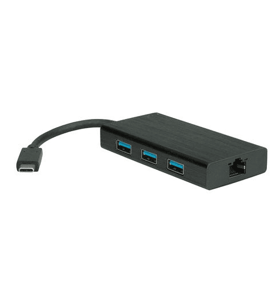 VALUE USB3.2 Gen2 C - Gigabit Ethernet Adaptador + 3x Hub USB3.2 Gen1 A F