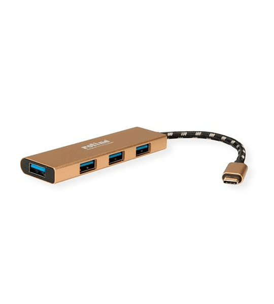 ROLINE GOLD USB3.2 Gen1 Type C SLIM Hub, 4x USBA