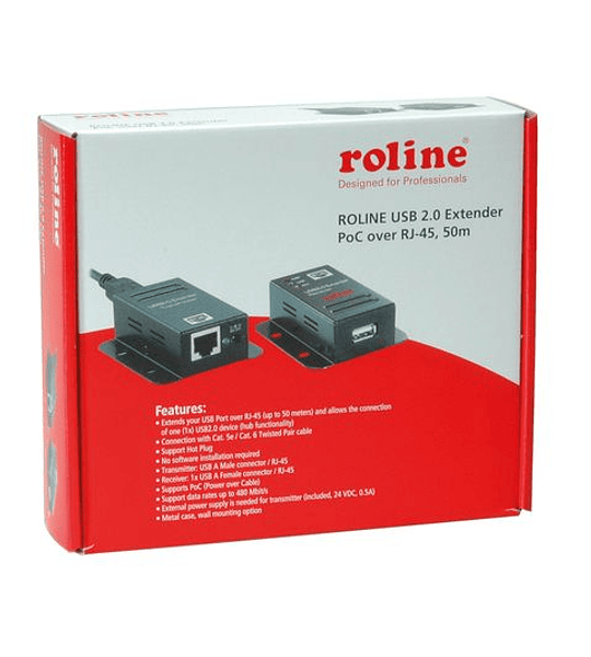 ROLINE USB2.0 Extender over RJ45, PoC