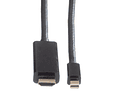 ROLINE Mini DisplayPort Cabo, Mini DP - UHDTV, M/M