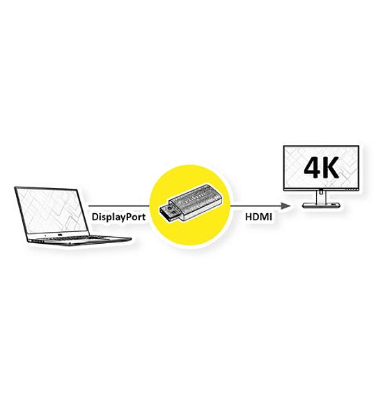 ROLINE Adapter DisplayPort v1.2 - HDMI, 4K60