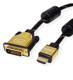 ROLINE GOLD Monitor Cabo, DVI (24 + 1) - HDMI, Dual Link