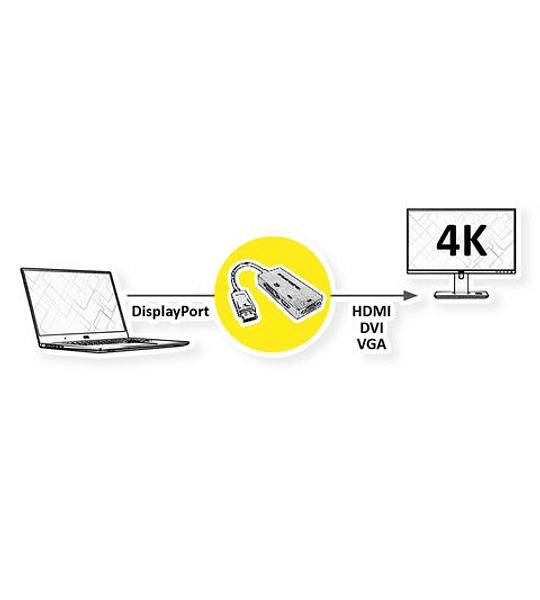 VALUE DP - DVI / DP/ HDMI Adapter, DP M - DVI/DP/HDMI F, v1.2