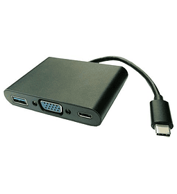 VALUE Adaptador USB3.2 Gen2 C - VGA , M/F, 1x USB3.2 Gen1 A F, 1x PD (Power Delivery)