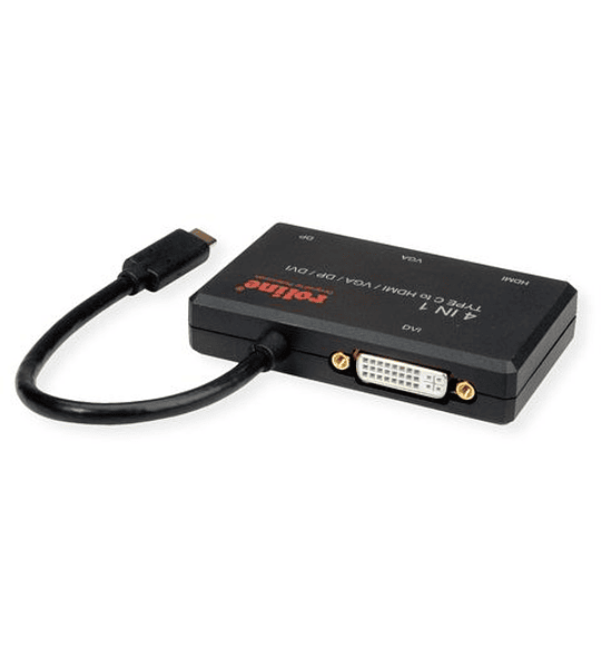 ROLINE Adapter 4-in- 1, C - HDMI/VGA/DP /DVI, M/F