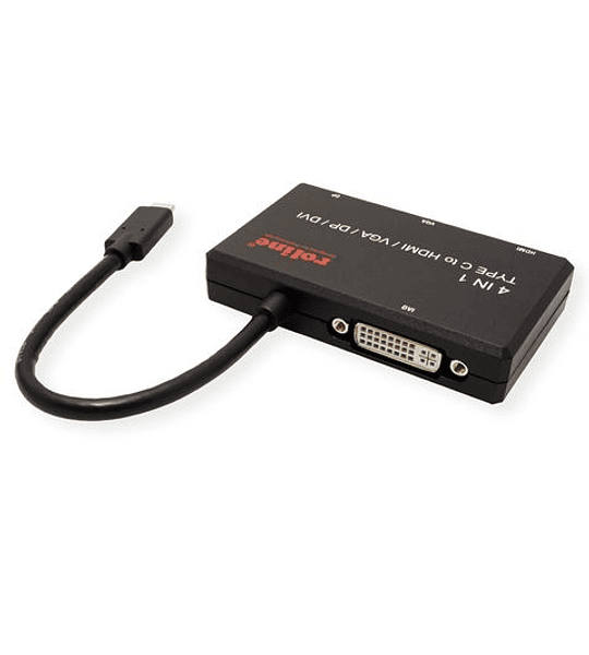 ROLINE Adapter 4-in- 1, C - HDMI/VGA/DP /DVI, M/F