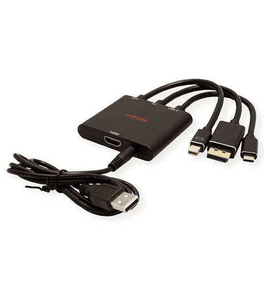 ROLINE Display Adapter USBType C/MiniDP/DP para HDMI