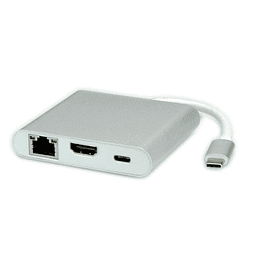 ROLINE Dockingstation C, 1x HDMI, 1x USB3.2 Gen1 AF / C (PD + DATA), 1x RJ45