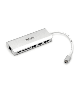 ROLINE Dockingstation C, 1x HDMI, 2x USB3.2 Gen1 A, 1x SD/MicroSD, 1x C (PD + DATA ), 1x Gigabit Ethernet