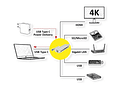 ROLINE Dockingstation C, 1x HDMI, 2x USB3.2 Gen1 A, 1x SD/MicroSD, 1x C (PD + DATA ), 1x Gigabit Ethernet