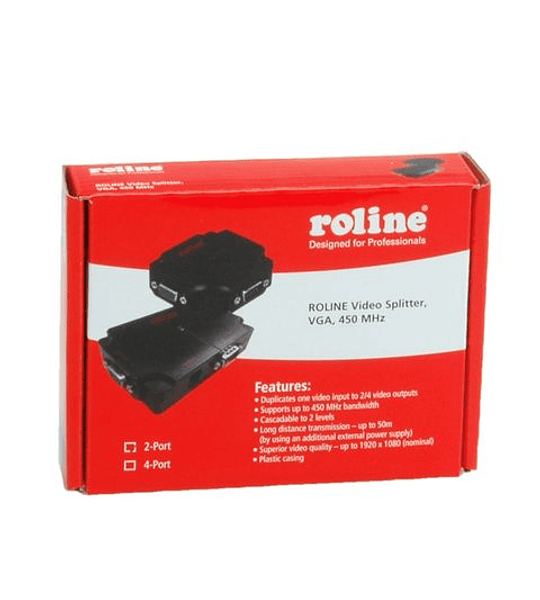 ROLINE VGA Video Splitter, 450 MHz, 2-way