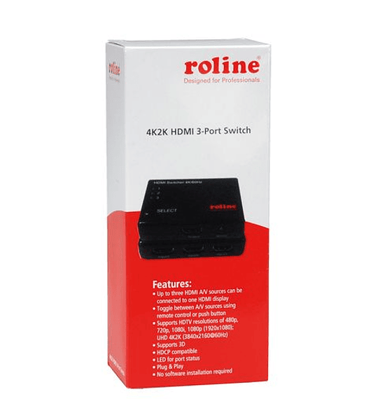 ROLINE 4K HDMI Switch, 3-way