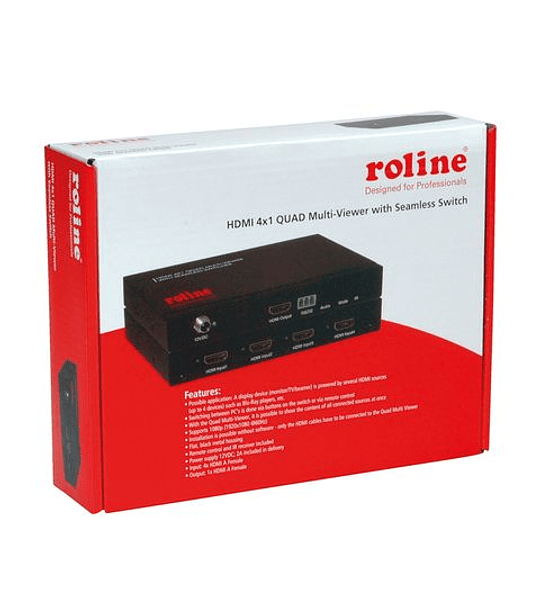 ROLINE HDMI 4x1 QUAD Multi - Viewer with Seamless Switch