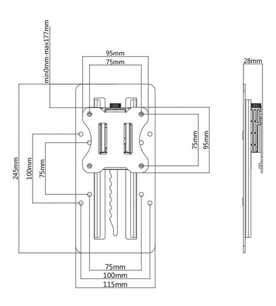 ROLINE Vertical VESA adjustment plate