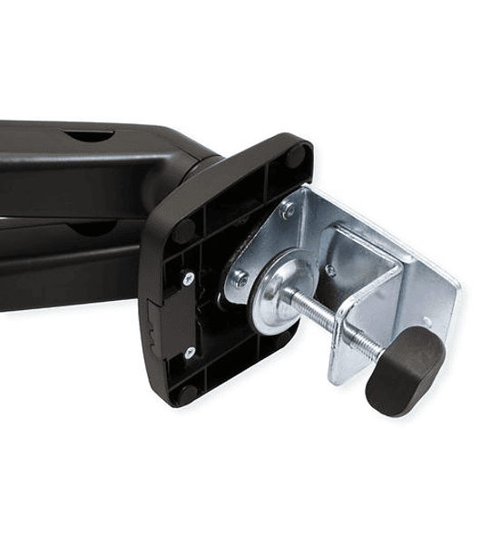 VALUE Dual Monitor Stand Pneumatic, Desk Clamp, Pivot, black, 2 Joints