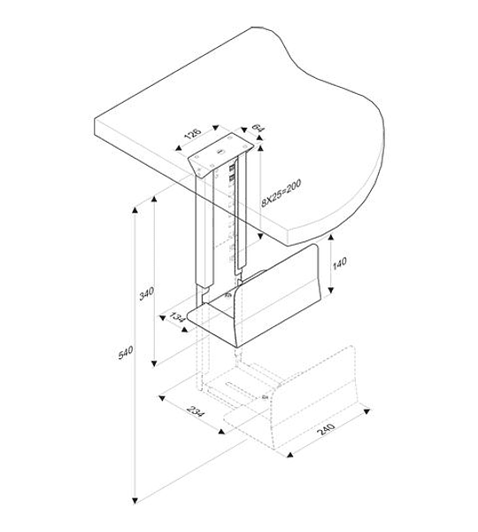 ROLINE PC Holder, silver