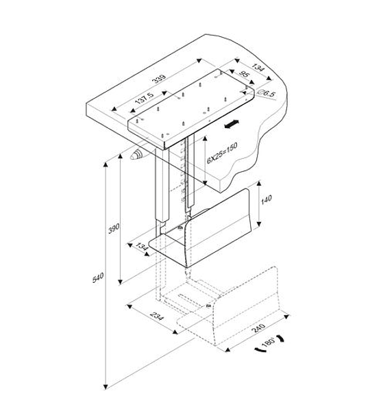 ROLINE PC Holder with rotation function, silver