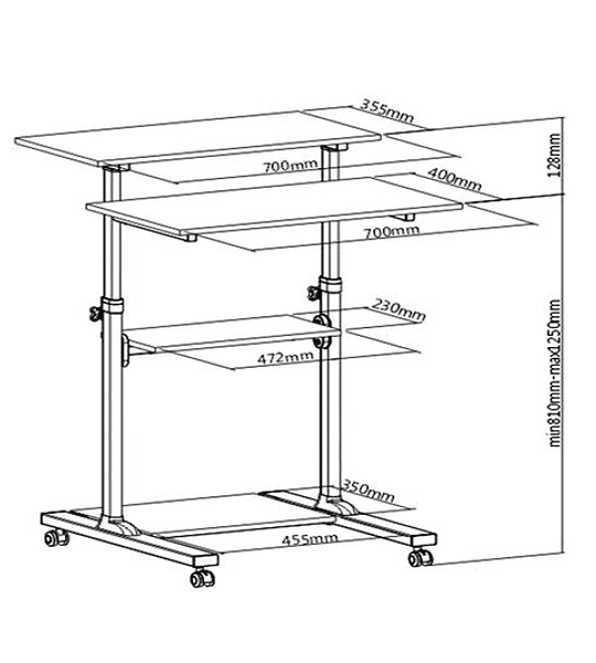 ROLINE Height adjustable Computer Table (Workstation)